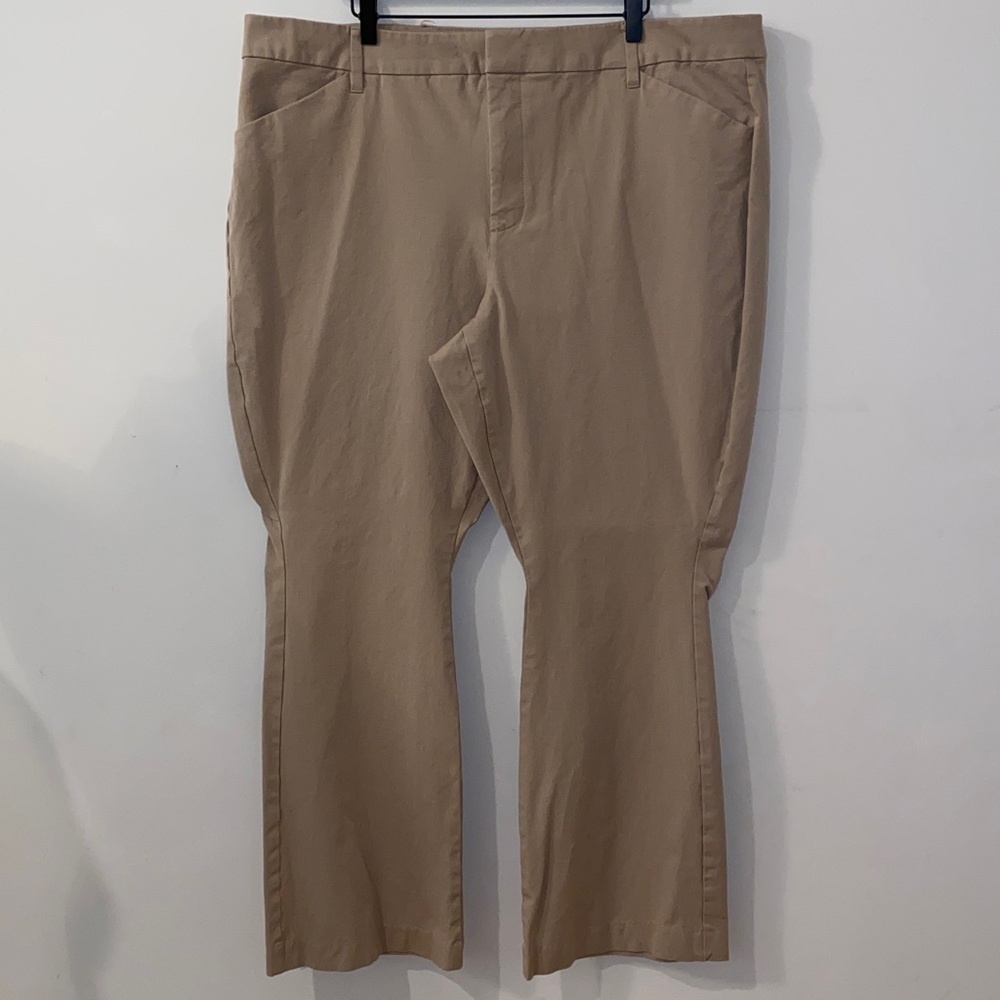 Old Navy Khaki High Rise Pixie Flare Trousers Size 24 - Picture 3 of 12